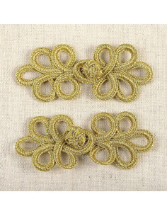 Set van 2 lurex brandebourgs - Goud