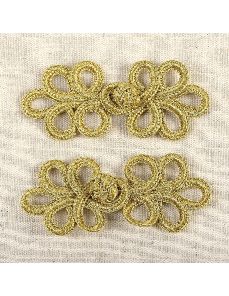 Set van 2 lurex brandebourgs - Goud