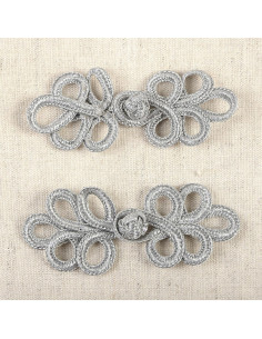 Set van 2 lurex brandebourgs - Zilver