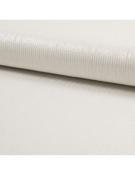 Dubbel gaas katoenen lurex stof - Ecru