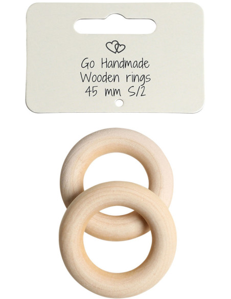 Houten ringen voor rammelaars en mobielen 45 mm