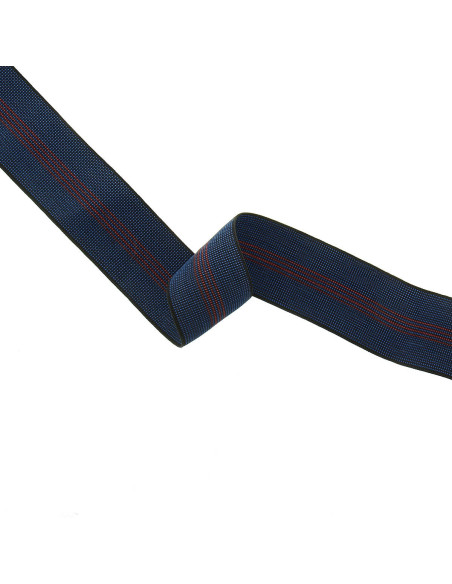 Elastische stoffeerder band 70 mm blauw en rood