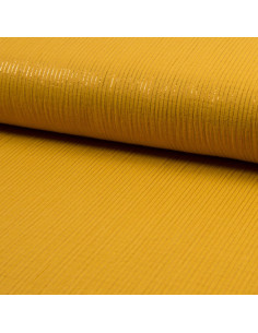 Dubbel gaas katoenen lurex stof - Mosterdkleurig