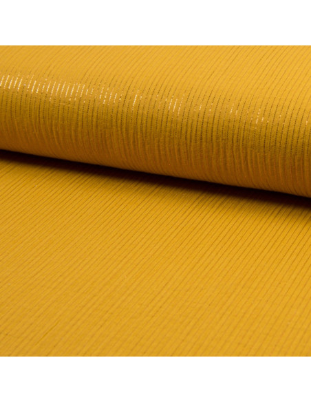Dubbel gaas katoenen lurex stof - Mosterdkleurig