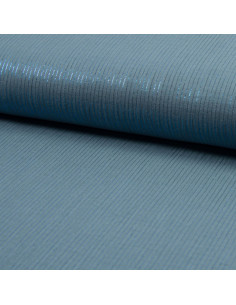 Dubbel gaas katoenen lurex stof - Jeansblauw