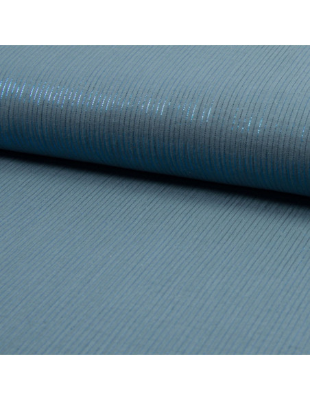 Dubbel gaas katoenen lurex stof - Jeansblauw