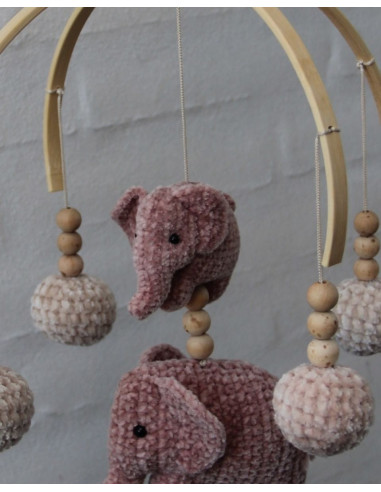 Bamboe mobiel voor baby - 2 halve cirkels
