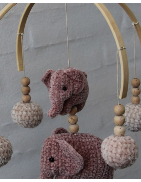 Bamboe mobiel voor baby - 2 halve cirkels