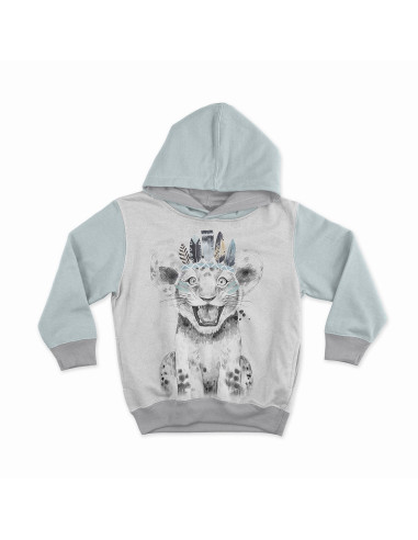 Lichte sweaterstof paneel 40 cm x 50 cm - Roze Indiase welp