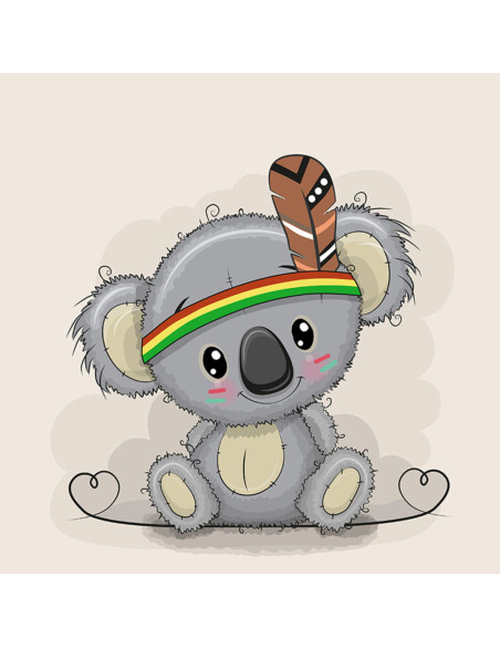 Lichte sweaterstof paneel 40 cm x 50 cm - Indiase koala