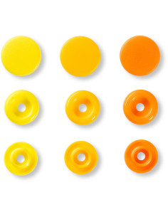 Set van 30 Color Snaps drukknopen 12,4 mm - Geel, geel-oranje en oranje 2