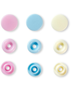 Set van 30 Color Snaps drukknopen 12,4 mm - Roze, lichtblauw en gebroken wit 2