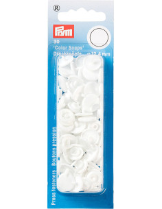 Set van 30 Color Snaps drukknopen 12,4 mm - Wit