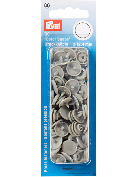 Set van 30 drukknoopjes Color Snaps 12,4 mm - Grijs