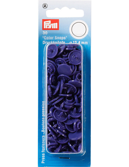 Set van 30 Color Snaps drukknopen 12,4 mm - Donkerpaars