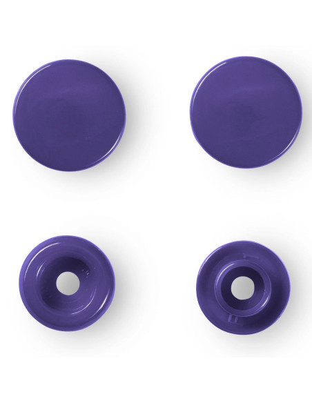 Set van 30 Color Snaps drukknopen 12,4 mm - Donkerpaars