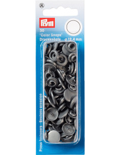 Set van 30 drukknoopjes Color Snaps 12,4 mm - Zilvergrijs