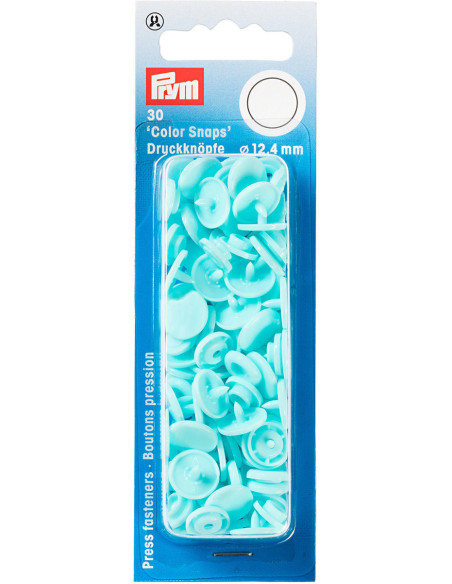 Set van 30 drukknoopjes Color Snaps 12,4 mm - Licht turquoise