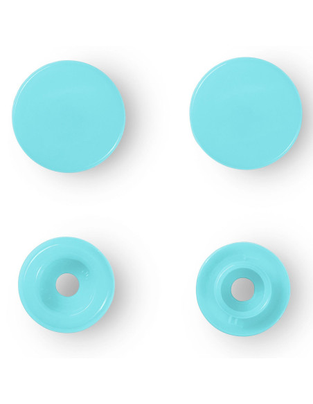 Set van 30 drukknoopjes Color Snaps 12,4 mm - Licht turquoise