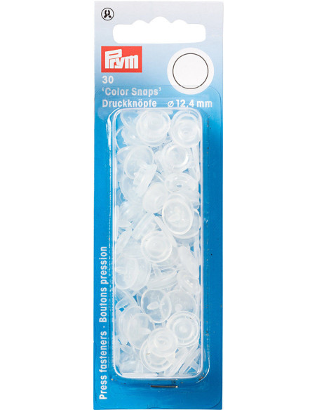 Set van 30 drukknoopjes Color Snaps 12,4 mm - Mat transparant