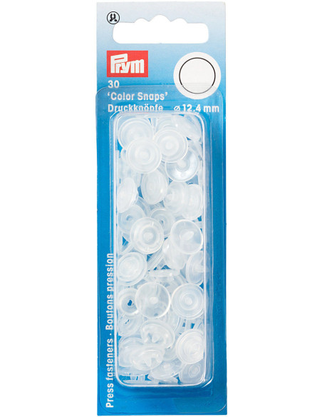 Set van 30 drukknoopjes Color Snaps 12,4 mm - Glanzend transparant