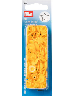 Set van 30 drukknoopjes Color Snaps Sterren 12,4 mm - Geel