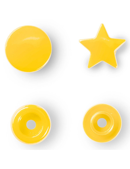 Set van 30 drukknoopjes Color Snaps Sterren 12,4 mm - Geel