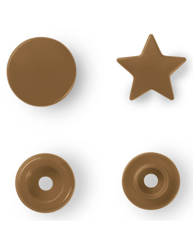 Set van 30 Color Snaps Drukknopen Sterren 12,4 mm - Goud