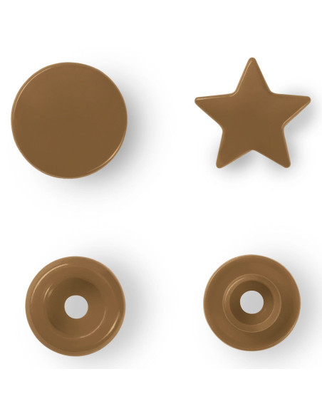 Set van 30 Color Snaps Drukknopen Sterren 12,4 mm - Goud