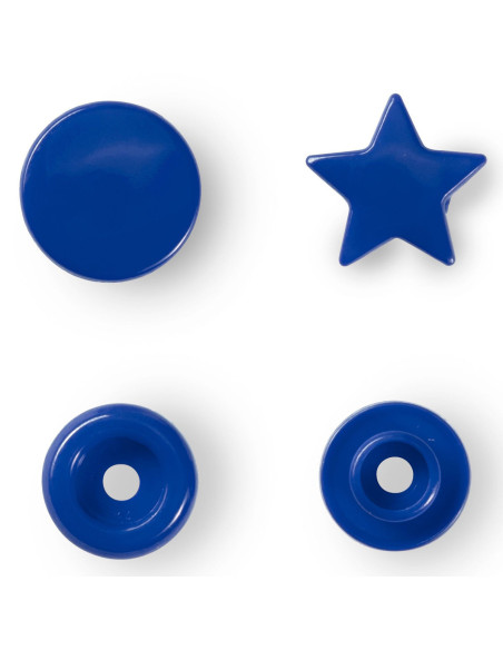 Set van 30 Color Snaps drukknoopjes Sterren 12,4 mm - Koningsblauw