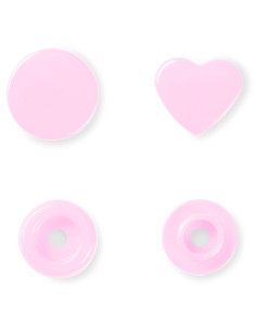 Set van 30 drukknoopjes Color Snaps Harten 12,4 mm - Roze 2