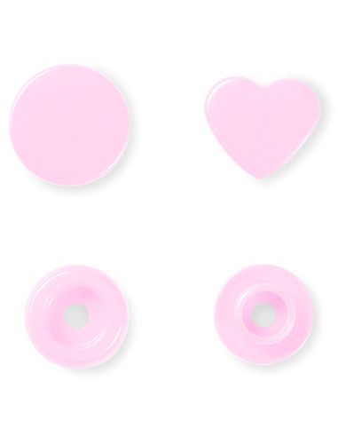 Set van 30 drukknoopjes Color Snaps Harten 12,4 mm - Roze
