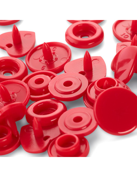 Set van 30 drukknoopjes Color Snaps Harten 12,4 mm - Rood