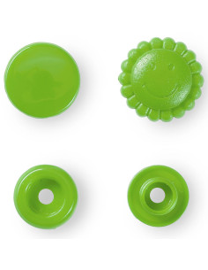 Set van 21 Color Snaps Drukknopen Bloemen 13,6 mm - Groen 2