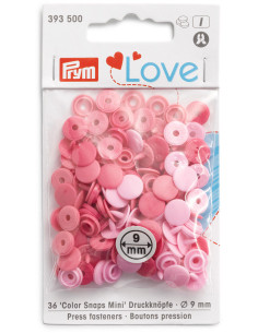 Set van 36 Color Snaps Mini drukknoopjes 9 mm - Roze Tinten