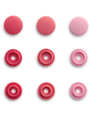 Set van 36 Color Snaps Mini drukknoopjes 9 mm - Roze Tinten