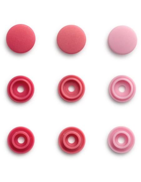 Set van 36 Color Snaps Mini drukknoopjes 9 mm - Roze Tinten