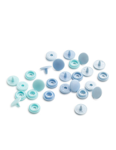 Set van 36 Color Snaps Mini drukknoopjes 9 mm - Blauwe tinten