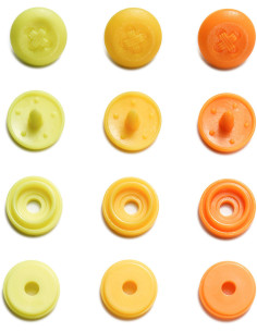 Set van 36 Color Snaps Mini 9 mm drukknopen Optique - Geel, oranjegeel en oranje 2