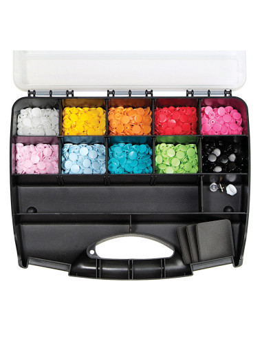 Doos met 300 Color Snaps drukknopen 12,4 mm