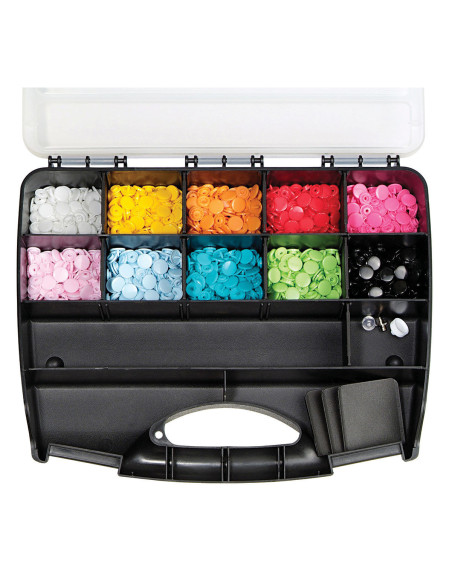 Doos met 300 Color Snaps drukknopen 12,4 mm