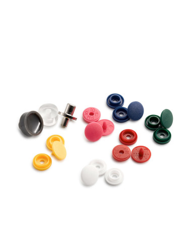 Doos met 72 Color Snaps Mini drukknopen van 9 mm