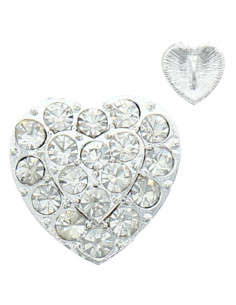 Hartvormige strass knoop 19 mm