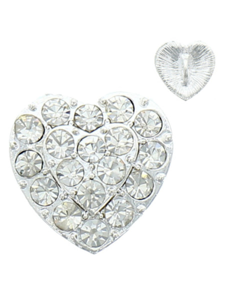 Hartvormige strass knoop 19 mm