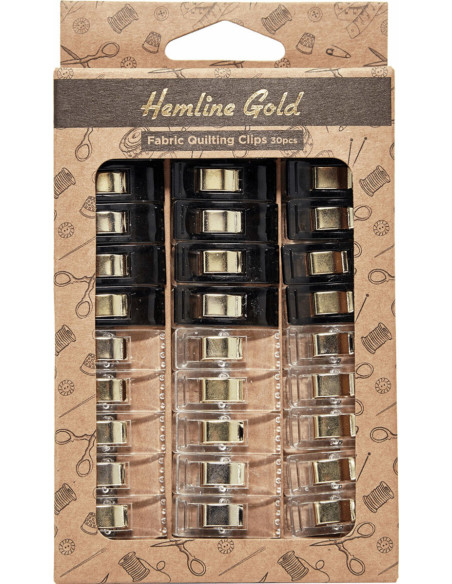 Set van 30 stoffen clips - Zwart en transparant