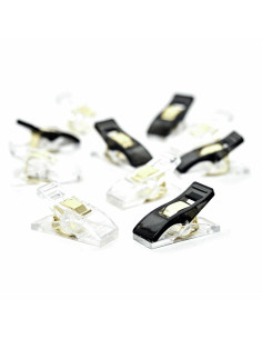 Set van 30 stoffen clips - Zwart en transparant 2