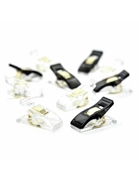 Set van 30 stoffen clips - Zwart en transparant