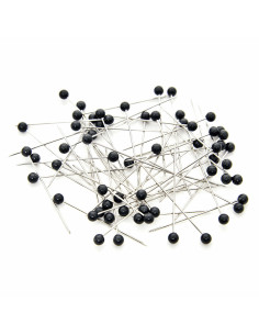 Glazen buis met 60 extra fijne spelden met plastic kop - Zwart 2