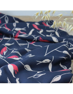 Viscose crêpe stof Avena Atlantisch blauw - Églantine & Zoé