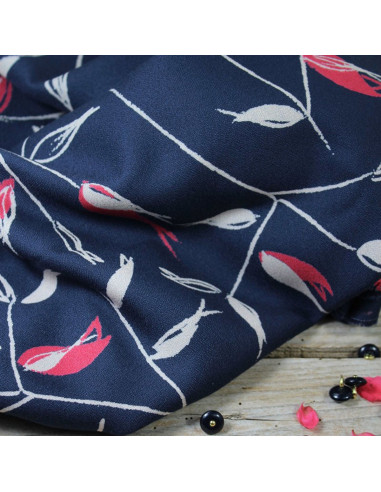 Viscose crêpe stof Avena Atlantisch blauw - Églantine & Zoé